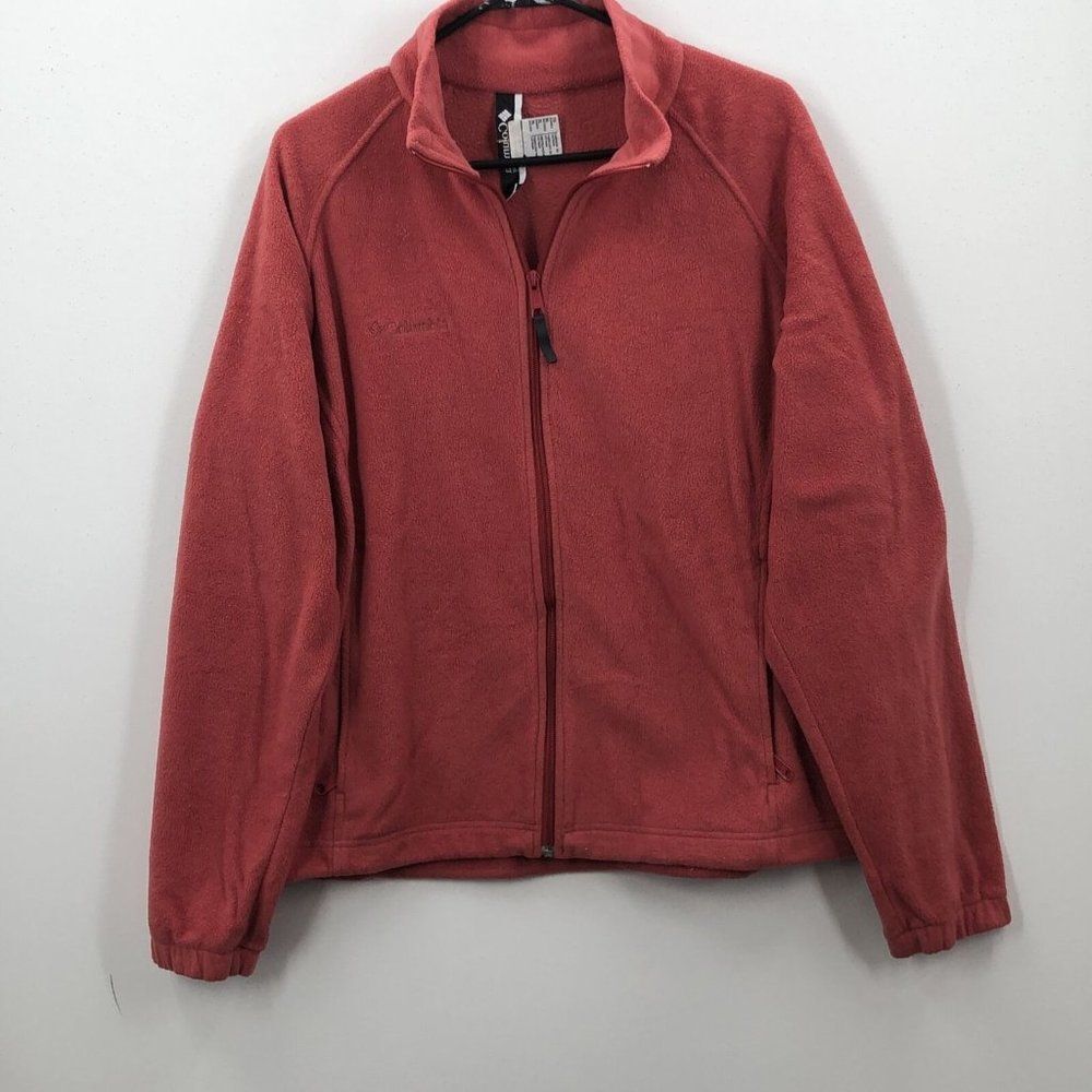 Columbia Womens Red Long Sleeve Collared Pockets Full Zip Casual Jacket Size XL